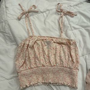 Forever 21 Ruched floral crop top